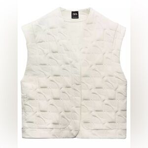 Zara embroidery off cream color vest